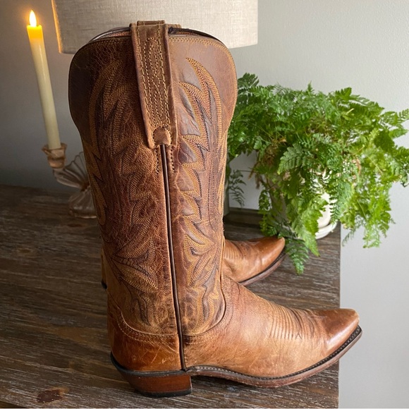 Lucchese 1883 Savannah Western Boots Cowboy Brown Mad Dog Goat Leather N4540 7.5 - Picture 7 of 16